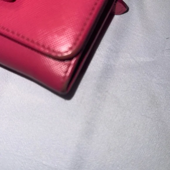 Authentic PRADA Saffiano Leather Fiocco Long Wallet Fuchsia GUC